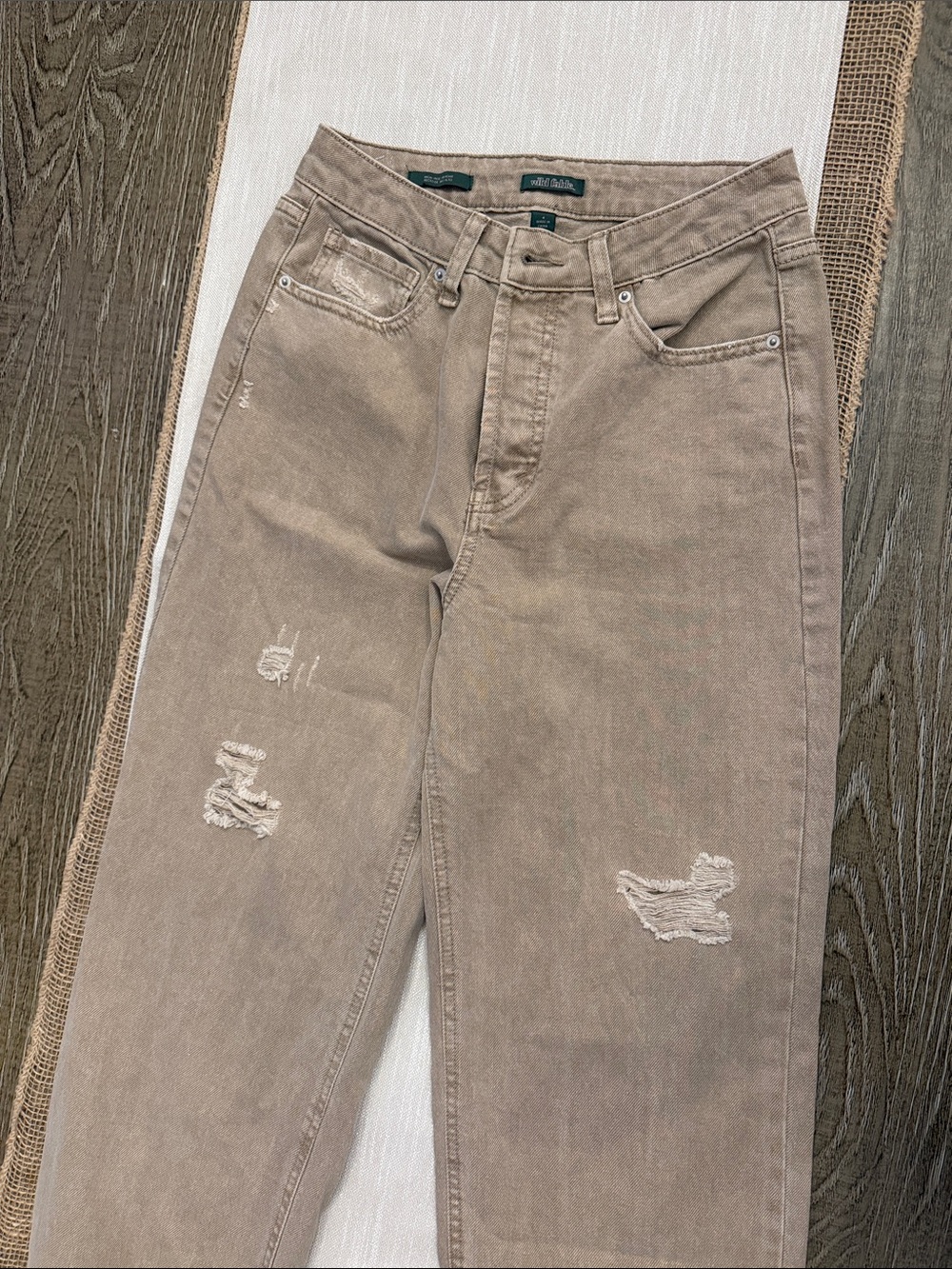 wild fable Taupe Straight-Leg Jeans